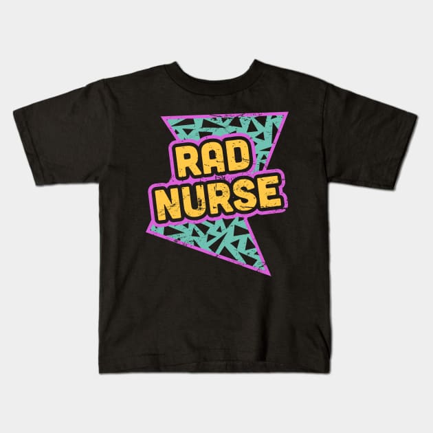 Rad Nurse – Retro 90s Design Kids T-Shirt by MeatMan
